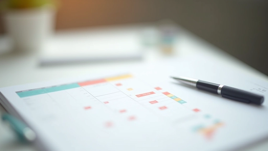 Calendrier professionnel avec des blocs de temps colorés marquant les heures de concentration